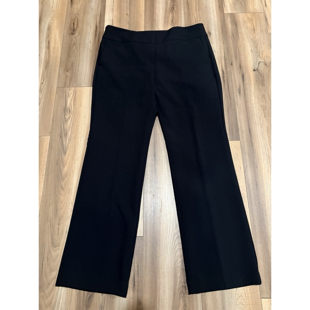 Ann Taylor Women's Dress Pants Sz 12 Black Straight Leg Flat Front Career